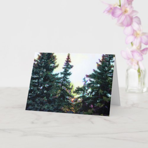 Boreal Forest Trees Canada Artsy Artistic Colorful Card