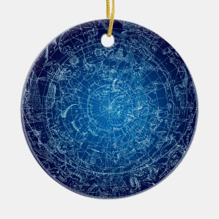Boreal Hemysphere Sky Constellations Ceramic Ornament
