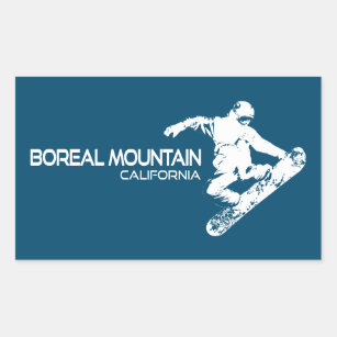 Boreal Mountain California Snowboarder Rectangular Sticker