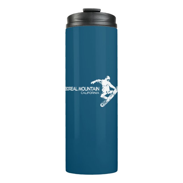 Boreal Mountain California Snowboarder Thermal Tumbler (Front)