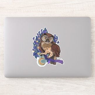 Boreal Night Tree Owl Sticker