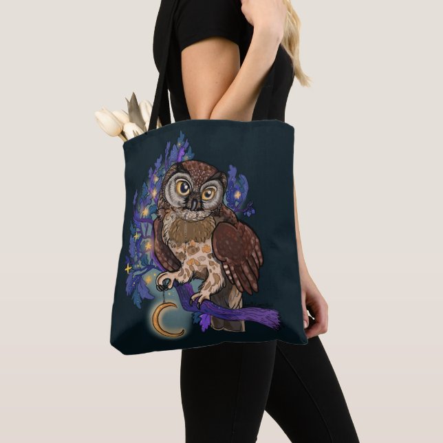 Boreal Night Tree Owl  Tote Bag (Close Up)