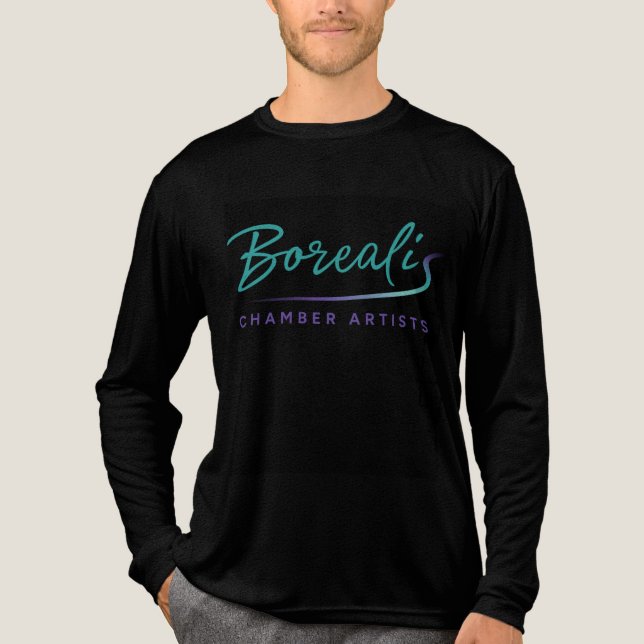 Borealis Black Shirt- Male Fit Tri-Blend Shirt (Front)