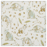 BORED AF CATS Gold Kitty Print Fabric