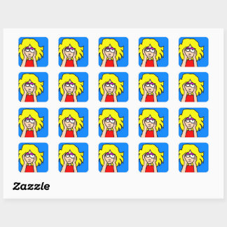 Bored Blonde  Square Sticker
