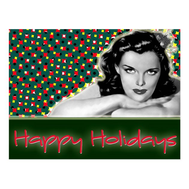 Bored Brunette - Happy Holidays Postcard
