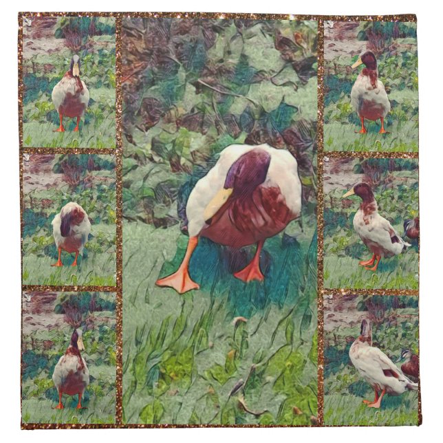 Bored Duck Photo Collage, Cloth Napkin (Front)