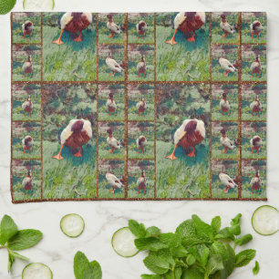 Bored Duck Photo Collage, Dish Towel