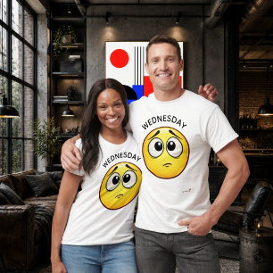 Bored Emoji Wednesday Mood Design T-Shirt