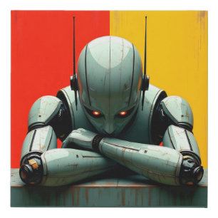 Bored Robot Faux Canvas Print