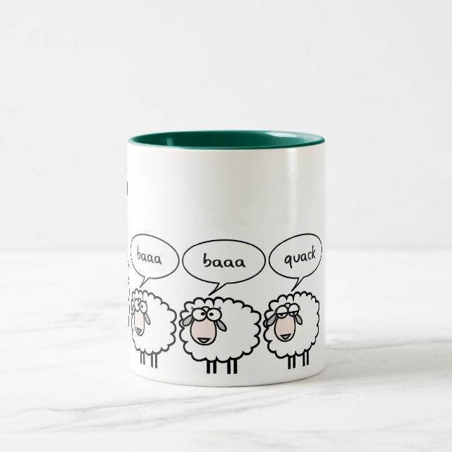 Bored Sheep Two-Tone Coffee Mug (Center)