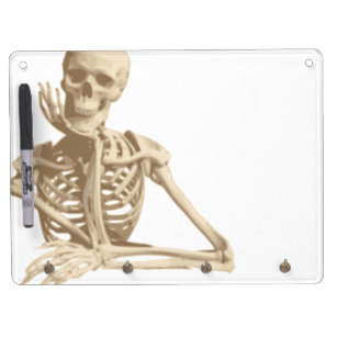 Bored Skeleton Dry Erase Board With Keychain Holder