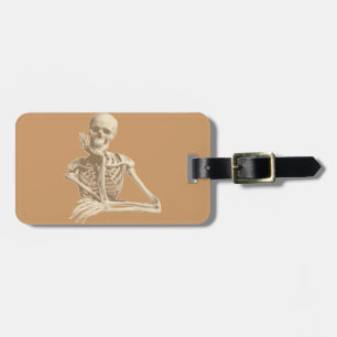 Bored Skeleton Luggage Tag