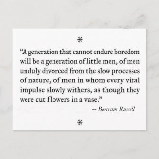 Boredom and "little men" postcard