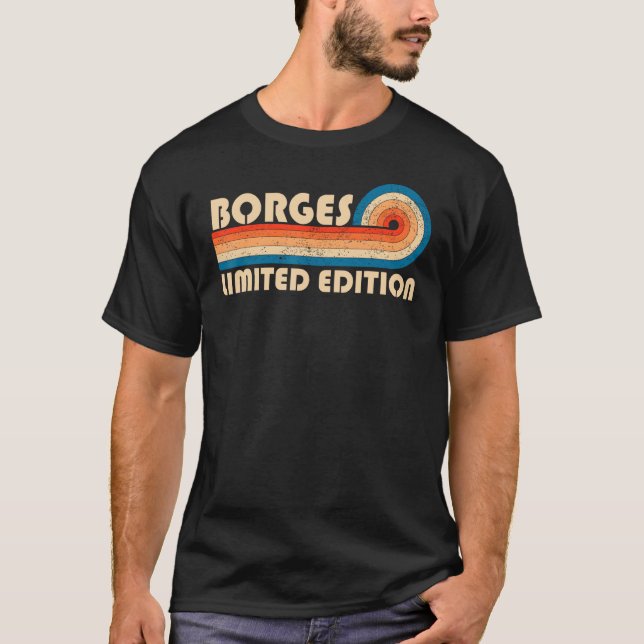BORGES Surname Retro Vintage 80s 90s Birthday Reun T-Shirt (Front)