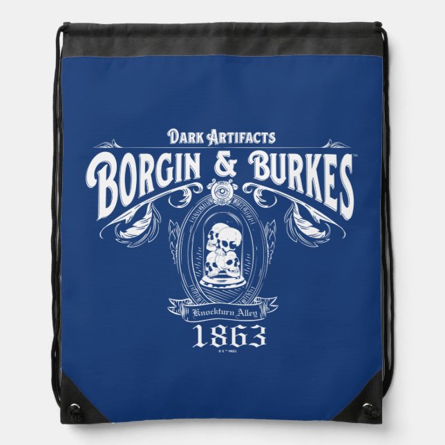 BORGIN & BURKES™ Dark Artifacts Store Graphic Drawstring Bag (Front)