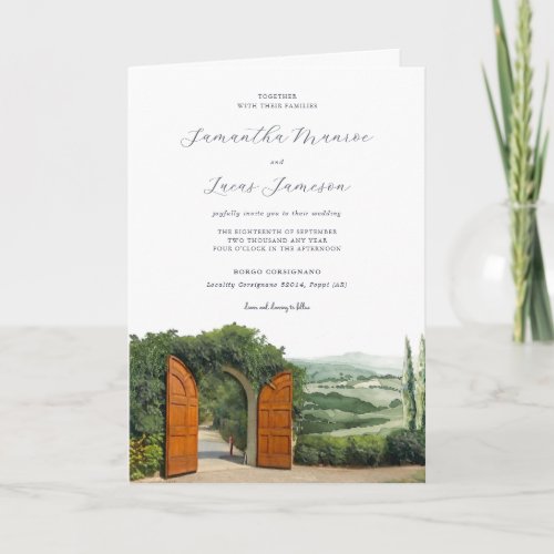 Borgo Corsignano  Illustrated Wedding Invitation