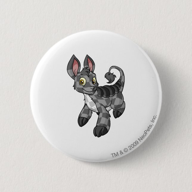 Bori Checkered Pinback Button (Front)