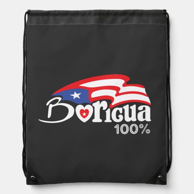 Boricua 100%  Puerto Rico Backpack (Front)