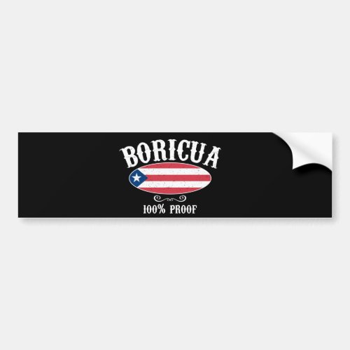 Boricua 100 Puerto Rico Flag  Bumper Sticker