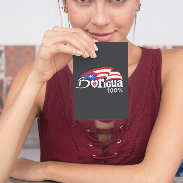 Boricua 100%  Puerto Rico Holiday Card (Boricua 100% Stylish Puerto Rico Holiday Card)
