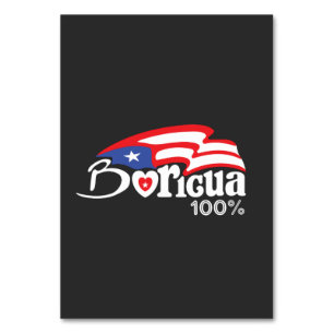 Boricua 100%  Puerto Rico Table Card