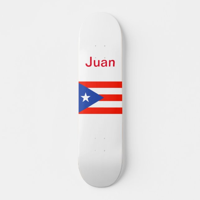 Boricua Bandera Puerto Rican Flag 4Juan Skateboard Deck (Front)