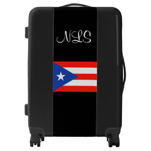 Boricua Bandera Puerto Rican Flag Monogram  Luggage
