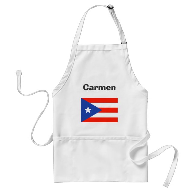 Boricua Banderas Puerto Rican Flag 4Carmen Adult Apron (Front)
