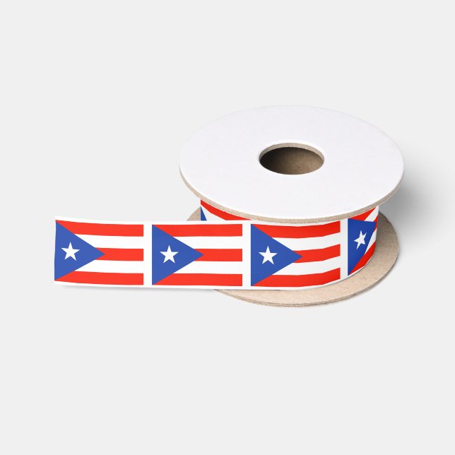 Boricua Banderas Puerto Rican Flag 4Marta Satin Ribbon (Spool)