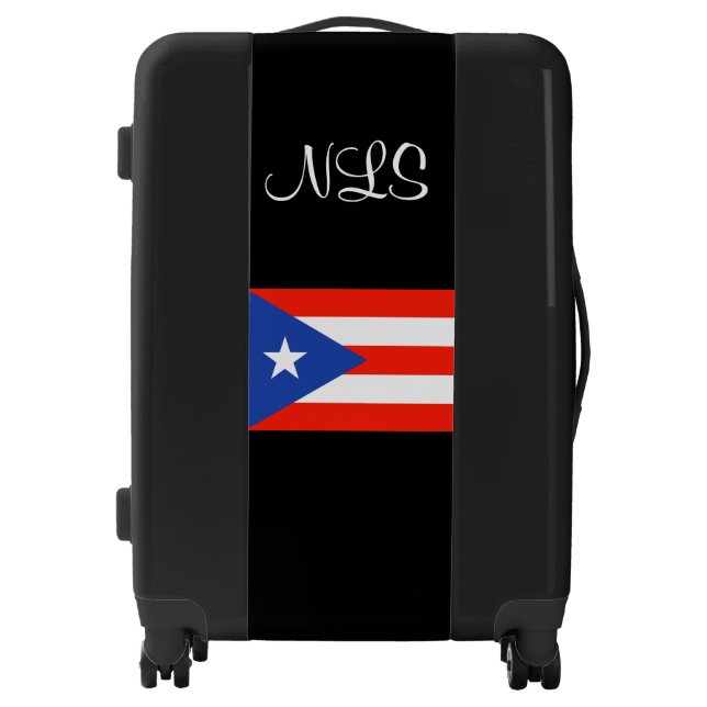 Boricua Banderas Puerto Rican Flag Monogram Luggage (Front)