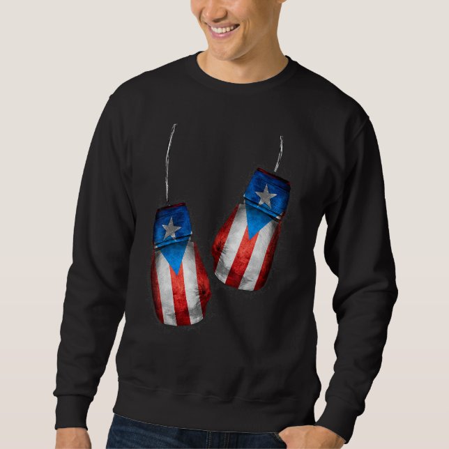 Boricua Boxers Boxing Fans  Gloves Puerto Rico Fla Sweatshirt (Front)