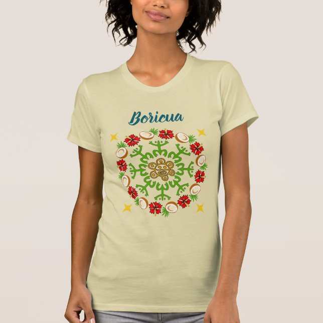 Boricua Coconut Flamboyan Wreath t-shirt (Front)