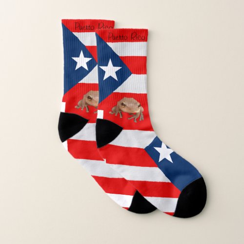 Boricua coqui Puerto Rico flag Socks