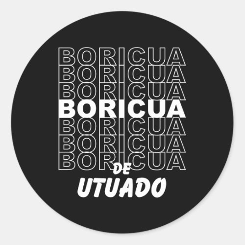 Boricua De Utuado Puerto Rico Classic Round Sticker