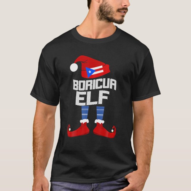 Boricua Elf Group Matching Family Christmas Gift F T-Shirt (Front)
