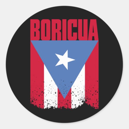 Boricua Flag Classic Round Sticker