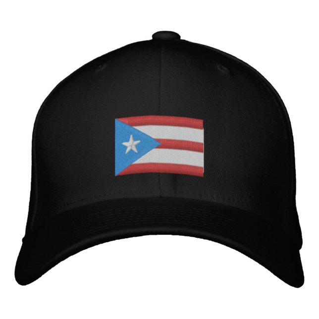 Boricua Flag Embroidered Baseball Cap (Front)