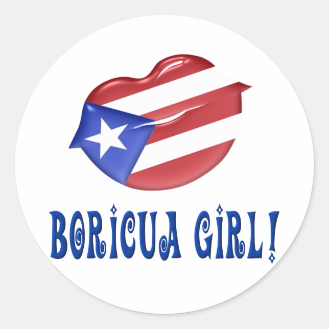 Boricua Girl Classic Round Sticker (Front)