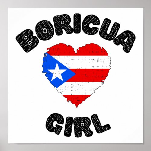Boricua Girl Puerto Rico Cute Poster