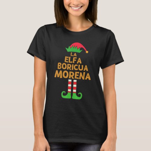 Boricua Morena Elf Matching Family Christmas Party T_Shirt