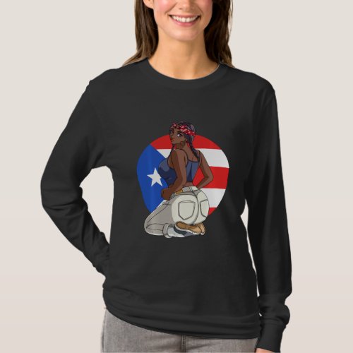 Boricua Morena Puerto Rican Girl Puerto Rico Flag  T_Shirt