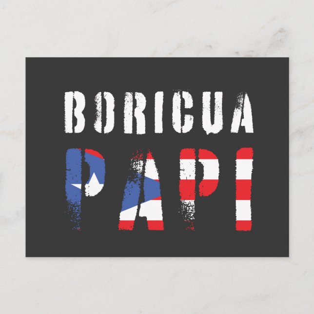 Boricua Papi Puerto Rican Dad Flag Postcard (Front)
