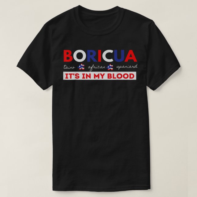 Boricua Puerto Rican Pride Wepa Taino Nuyorican Fl T-Shirt (Design Front)