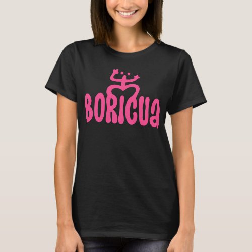 Boricua Puerto Rican Taino Coqui Symbol Pink T_Shirt