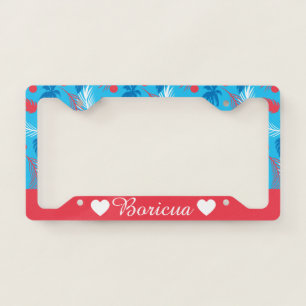 Boricua Puerto Rico Tropical Island License Plate Frame