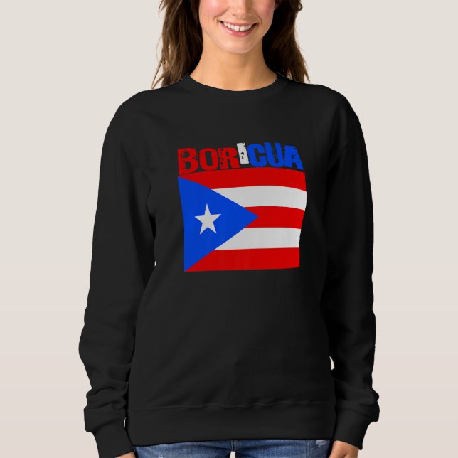 Boricua Roots Puerto Rico Pride PR Souvenir Puerto Sweatshirt (Front)