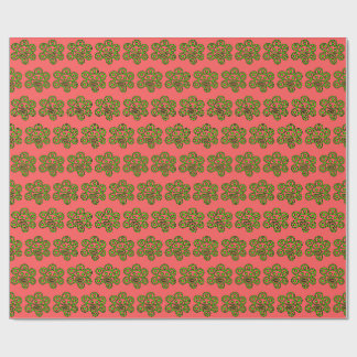 Boricua Sun Green Christmas wrapping paper