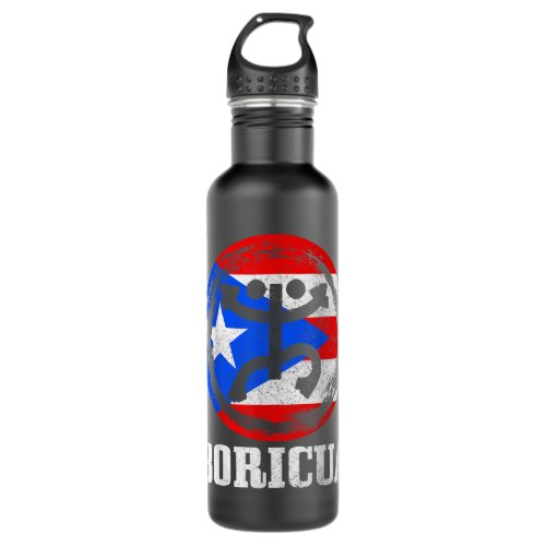 Boricua Taino Coqui Symbol Puerto Rico Flag Pride  Stainless Steel Water Bottle