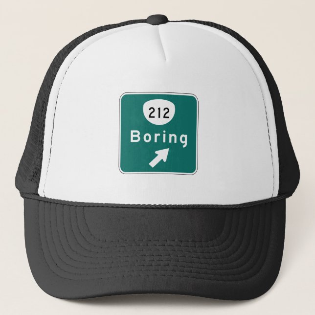 Boring, Road Marker, Oregon, USA Trucker Hat (Front)